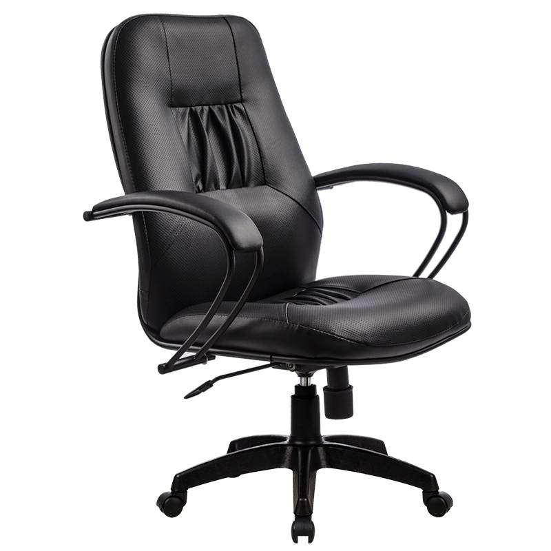 Кресло руководителя Пилот У6 (черная перфорированная кожа) главное фото