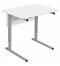 Стол-парта 1-местный регулируемый СУТ.54, 600х500х640-780 мм, рост 4-6, серый каркас, ЛДСП белая