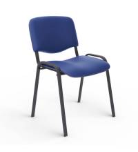Стул для персонала и посетителей "ИЗО", черный каркас, кожзам синий, Z-06